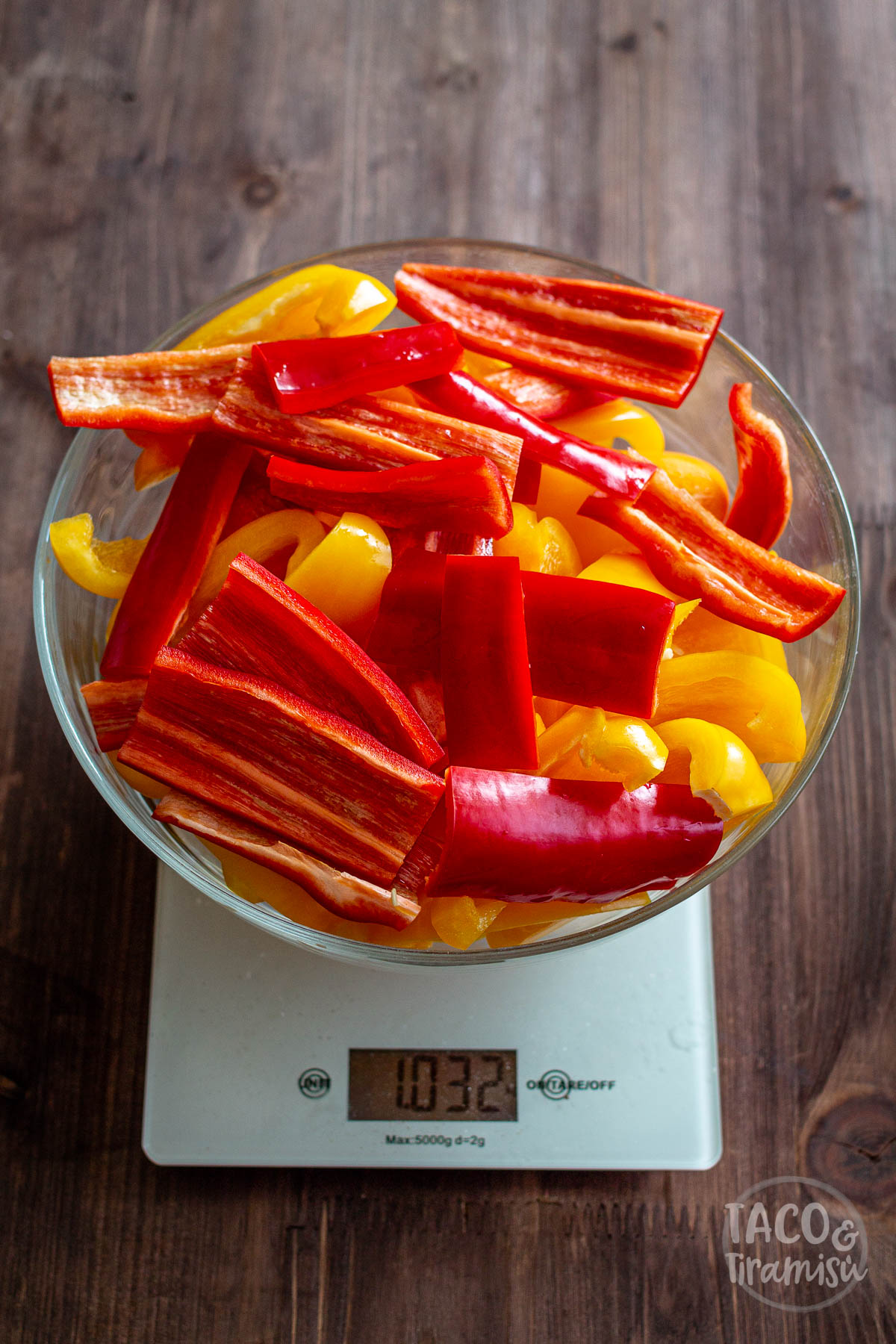 Marinated Raw Bell Peppers Taco and Tiramisu